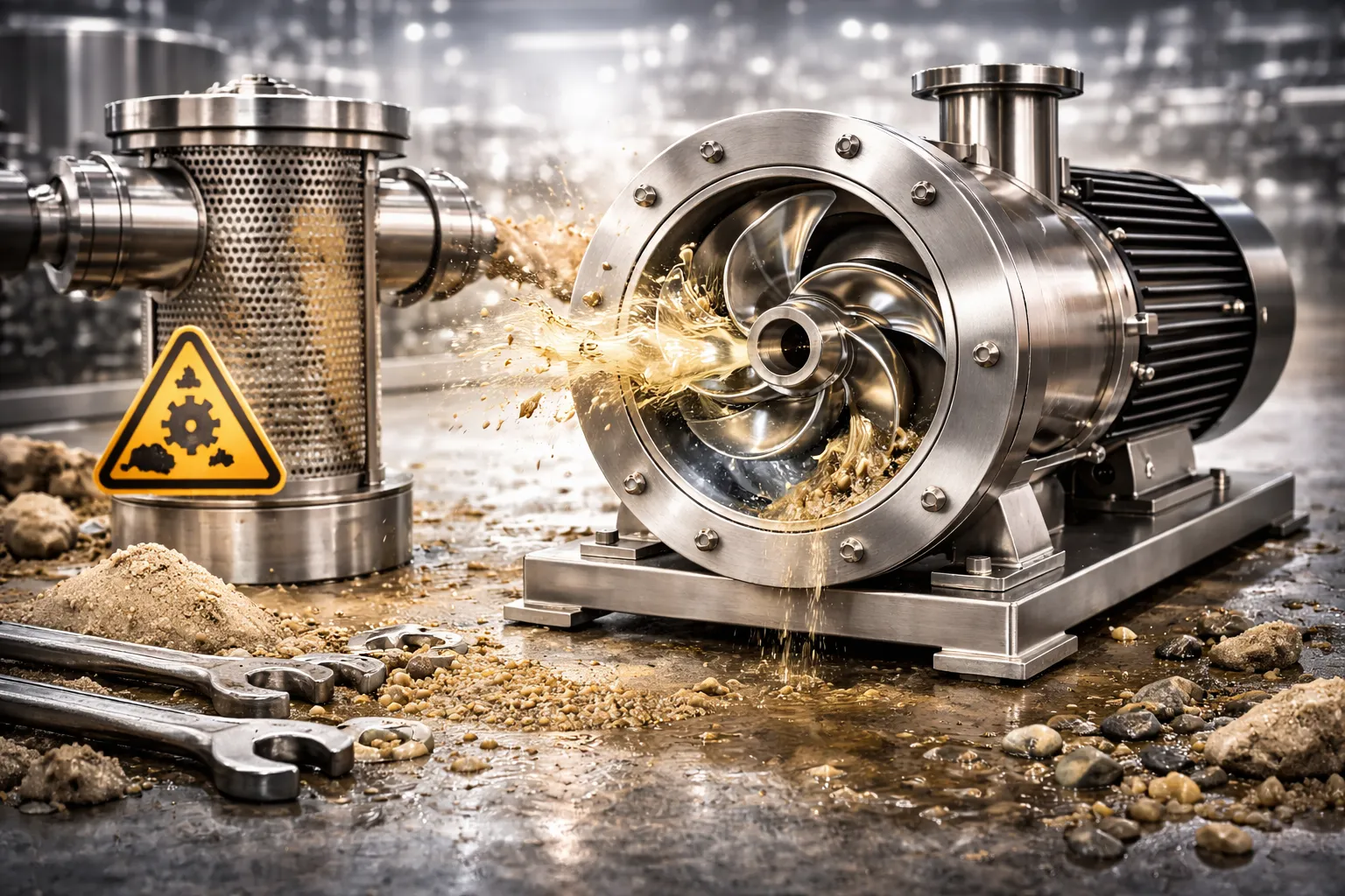 پمپ استیل و سیالات حاوی ذرات جامد | مدیریت سایش و گرفتگی