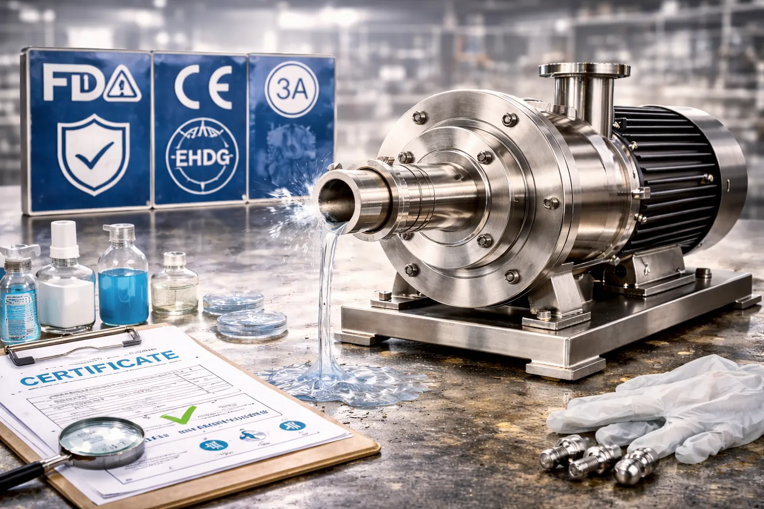 گواهی‌های بهداشتی و کیفی در پمپ‌های استیل (FDA، CE و …)
