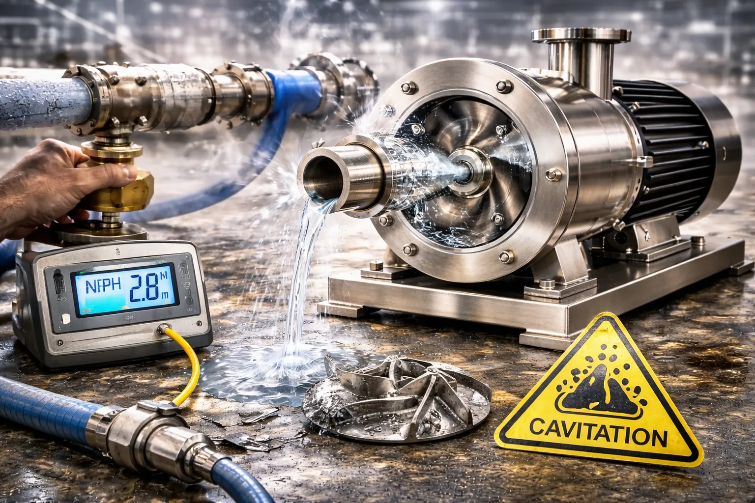 NPSH و کاویتاسیون در پمپ‌های استیل