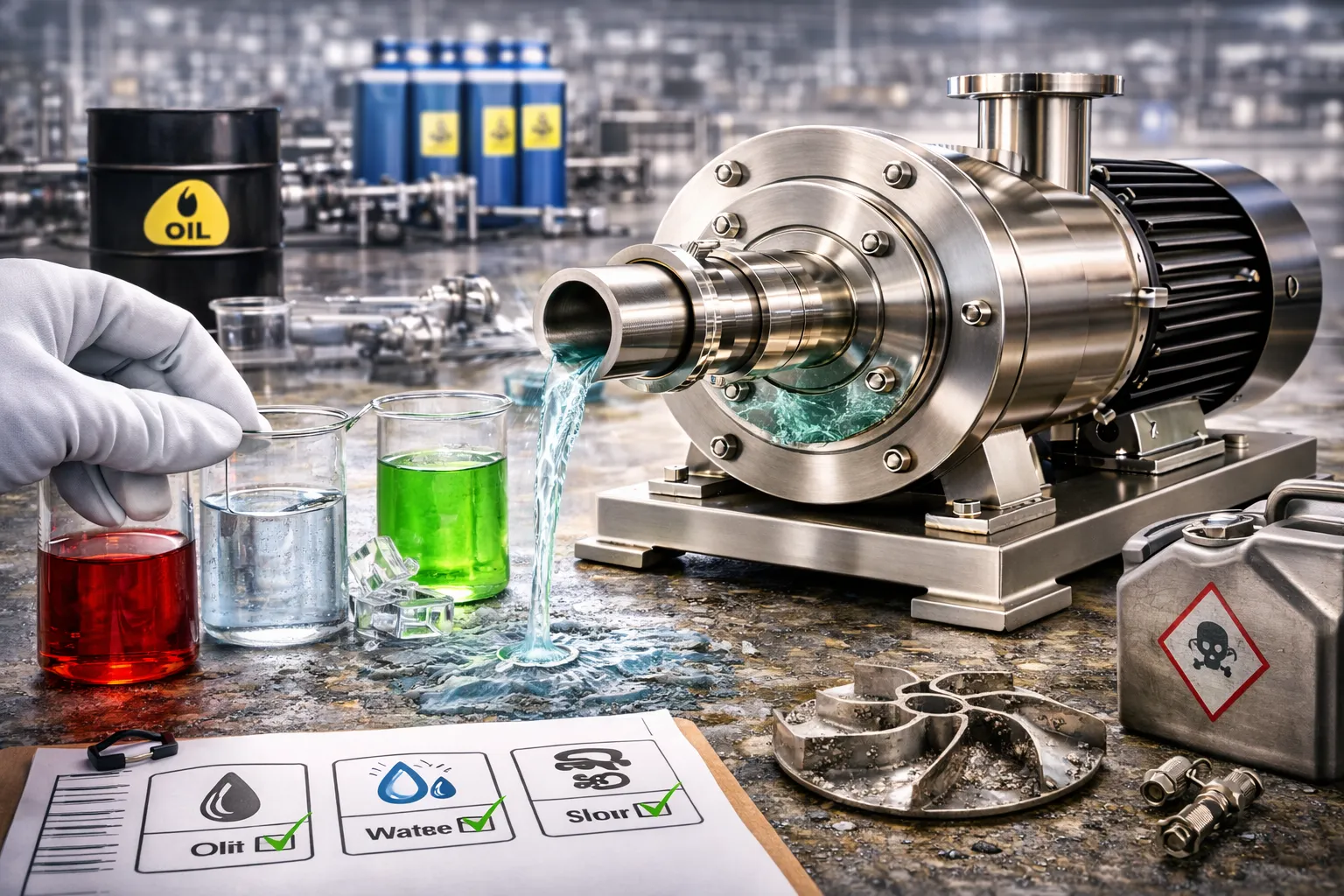 انتخاب پمپ استیل بر اساس نوع سیال
