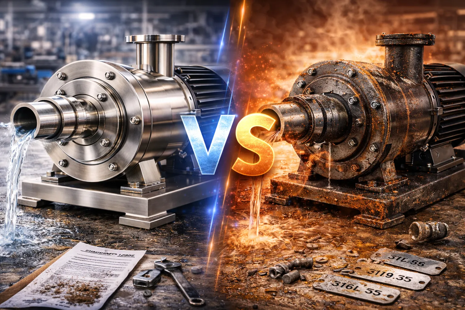 پمپ استیل vs پمپ چدنی