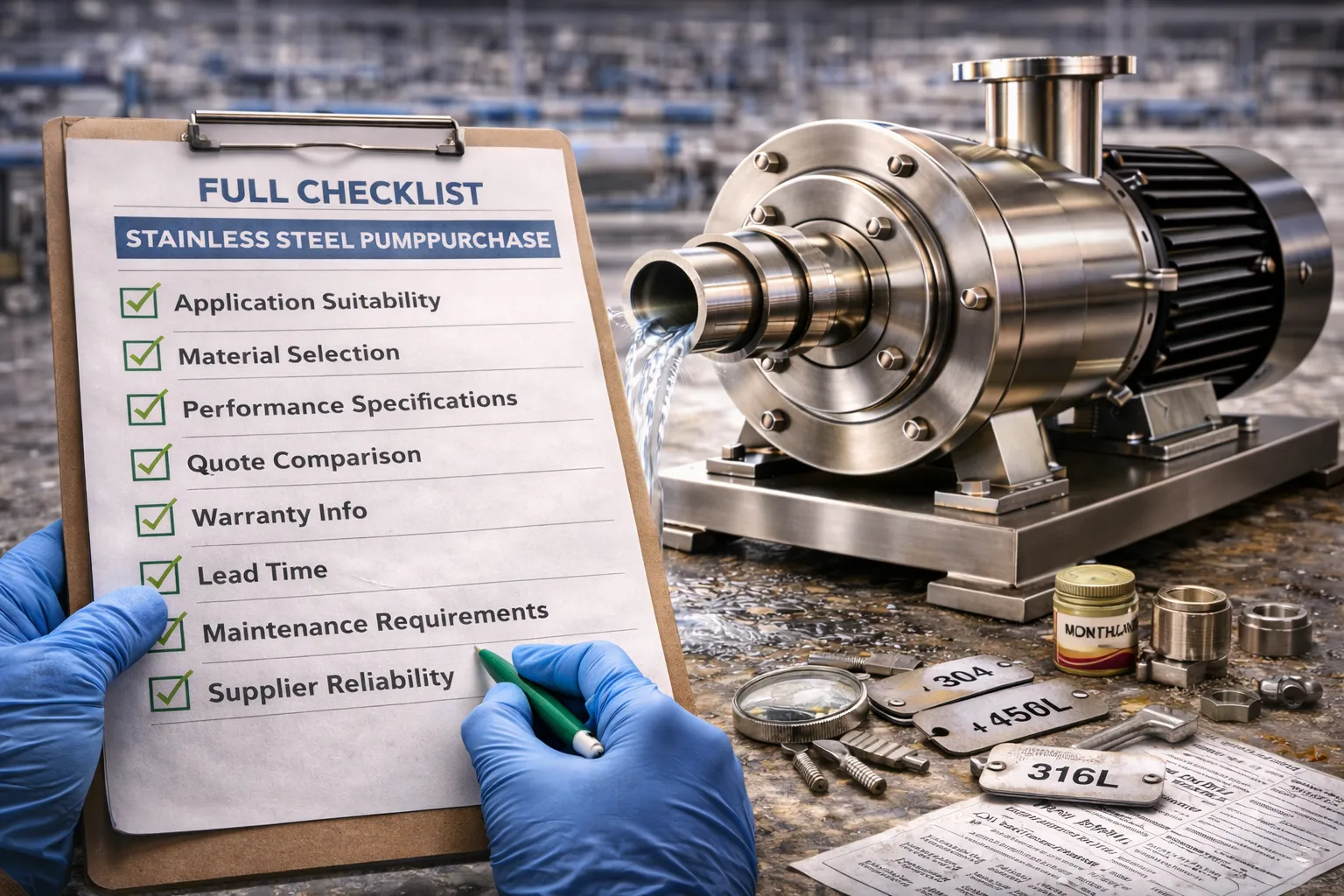 چک‌لیست کامل خرید پمپ استیل