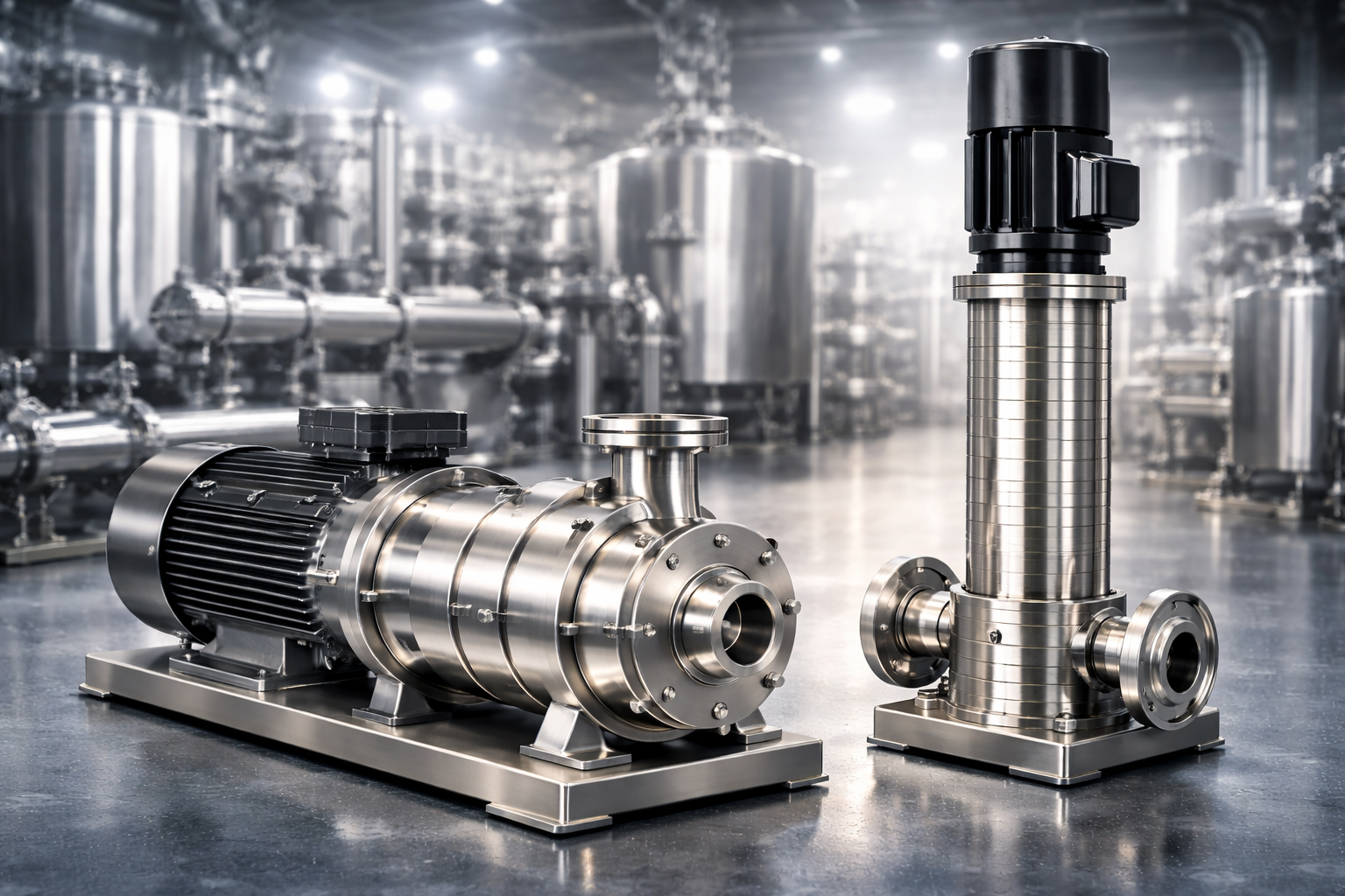 پمپ طبقاتی استیل (افقی و عمودی)